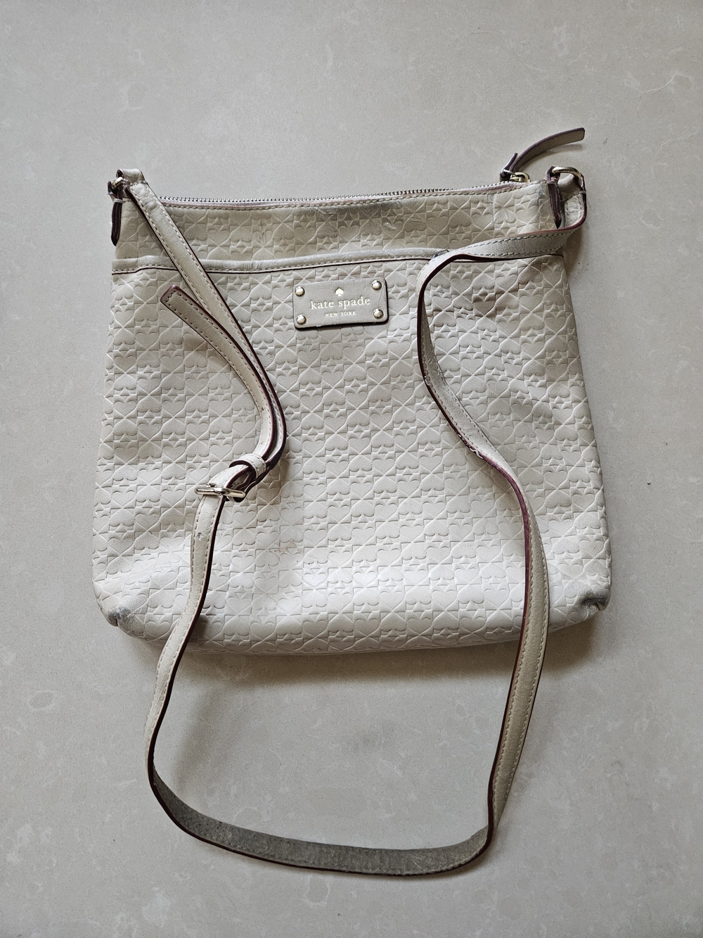 Kate Spade Cream Quilted Crossbody Bag
